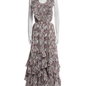 Elegant Multicolor backless Ruffle Maxi Dress